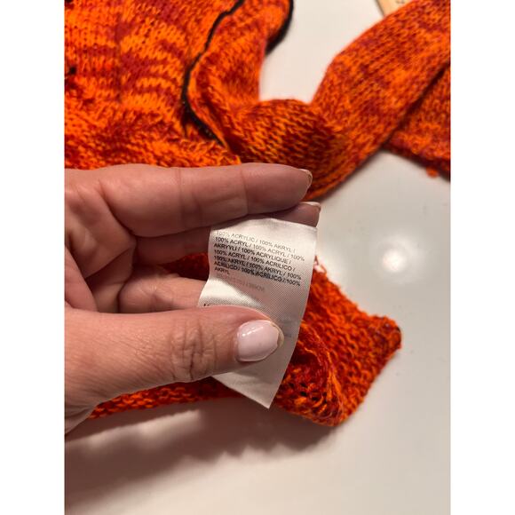 NEW Ragged Priest Orange Open Stitch Cropped Knit Top Sz S - Picture 8 of 9